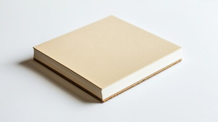 Fototapeta premium Notepad: A small, square notepad with clean white pages and a cardboard backing, placed on a white background. 