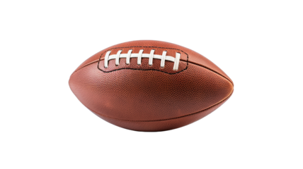 American football ball isolated on white background or transparent PNG.
