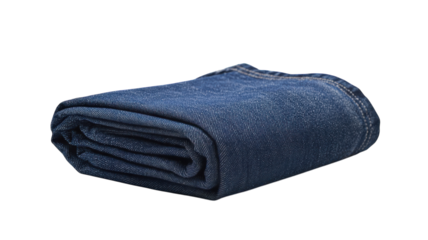 Neatly Folded Blue Denim Jeans for Fashion and Lifestyle Photography, Ideal for Apparel Advertising or Social Media Campaigns.