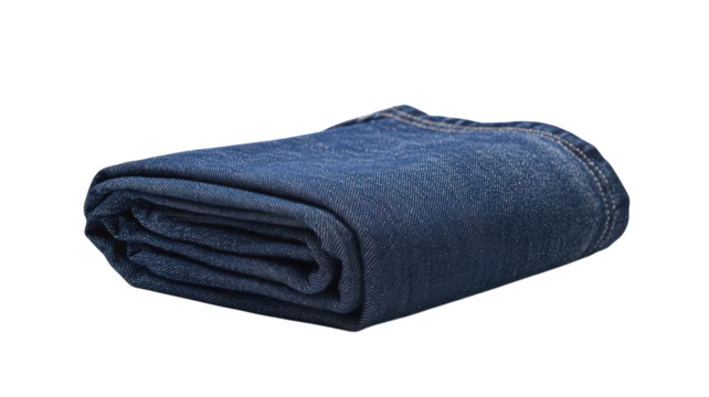 Neatly Folded Blue Denim Jeans for Fashion and Lifestyle Photography, Ideal for Apparel Advertising or Social Media Campaigns.