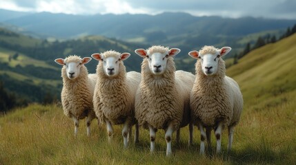 Obraz premium Sheep grazing in meadow..