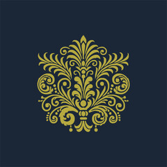 golden decorative elements. Vintage decor floral collection.