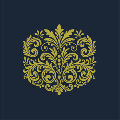 golden decorative elements. Vintage decor floral collection.