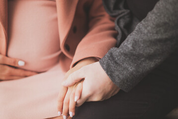 Pregnancy love and support, couple with ultrasound