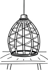 Handicraft natural eco friendly creative product lampshade design silhouette art illustration