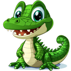 Fototapeta premium Cute cartoon baby alligator illustration.