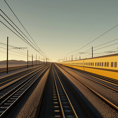 Naklejka premium Virtual Train Network with Live Schedules for Optimized Travel