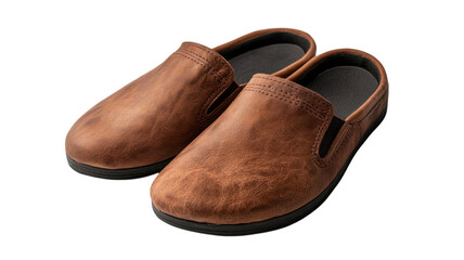 A Pair of Stylish Leather Slippers Ideal for Home Comfort and Relaxation - Perfect Addition to Your Indoor Footwear Collection.