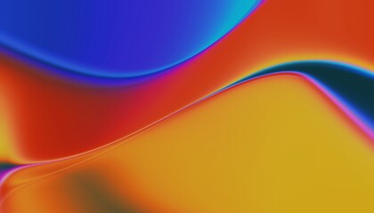 Blue red and orange waves abstract gradient background