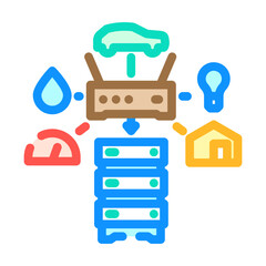Fototapeta premium iot gateway data center color icon vector. iot gateway data center sign. isolated symbol illustration
