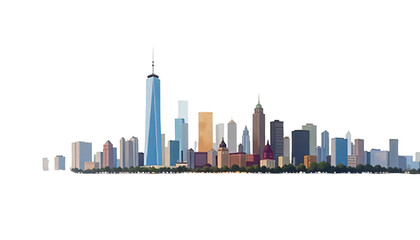 Colorful City Skyline