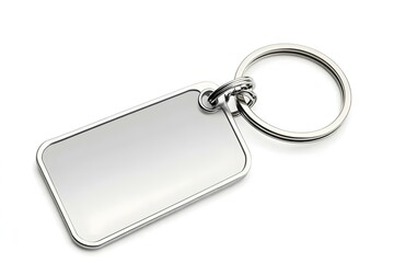 Various Shapes of Blank Keyrings on White Background