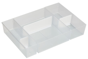 empty clear plastic box cut out isolated transparent background