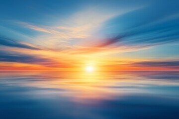 Fototapeta premium The concept of International Day for the Preservation of the Ozone Layer: A stunning sunset sky with dramatic lighting above the clouds.