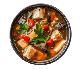 Fish soup isolated on transparent background