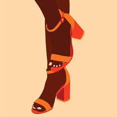 Woman high heel shoes illustration