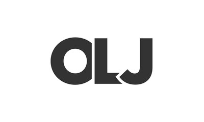 OLJ logo design template with strong and modern bold text. Initial based vector logotype featuring simple and minimal typography. Trendy company identity.