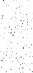 A digital illustration of silver stars scattered on a black background, creating a twinkling and festive atmosphere