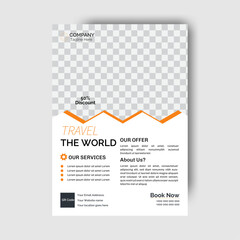 Abstract business corporate travel flyer in A4 vector template design or business poster template design. All main elements are easily editable.
