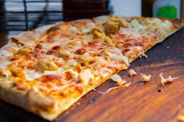 slices of pizza on the table
