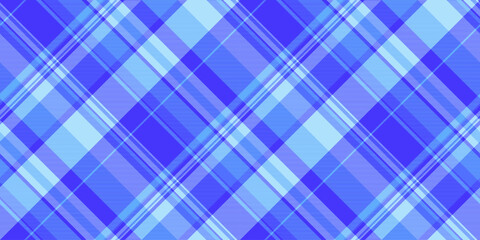 No people vector fabric pattern, infinity plaid seamless tartan. Minimalist check textile background texture in blue and indigo colors.