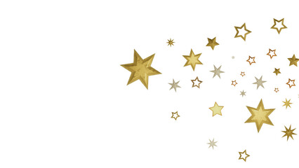 A minimalist illustration featuring scattered golden stars on a black background, creating a...