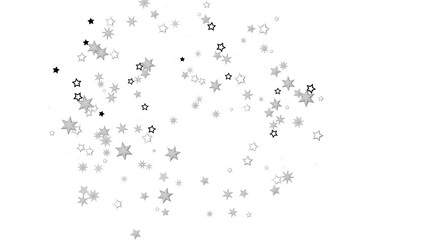 A black background with a scattering of silver stars. The stars are of varying sizes and shapes, creating a random pattern. The image is simple and minimalist, with a touch of sparkle and magic.