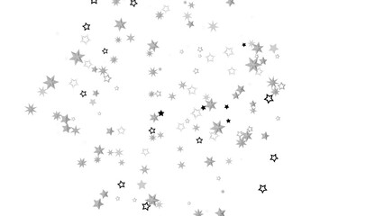 A black background with a scattering of silver stars. The stars are of varying sizes and shapes, creating a random pattern. The image is simple and minimalist, with a touch of sparkle and magic.