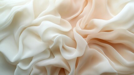 Fototapeta premium Elegant white fabric with soft wavy texture and natural light