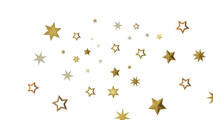 Golden stars scattered on a black background, creating a sparkling and festive design.