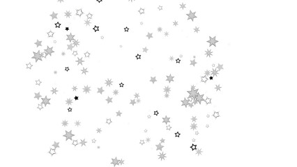 A black background with a scattering of silver stars. The stars are of varying sizes and shapes, creating a random pattern. The image is simple and minimalist, with a touch of sparkle and magic.