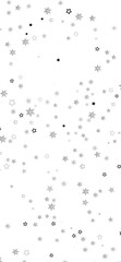 A digital illustration of silver stars scattered on a black background, creating a twinkling and festive atmosphere