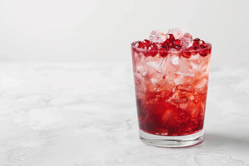 Exquisite Red Cocktail with Fresh Pomegranate Garnish