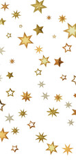Golden stars scattered on a black background, creating a dazzling and festive effect.