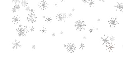 With Realistic Snowflakes Overlay On Light Silver Backdrop. Xmas Holidays