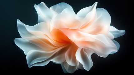 An ethereal, pastel abstract shape reminiscent of a delicate bloom, conveying softness and elegance in a contemporary, artistic representation.