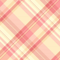 Checkered textile seamless texture, neutral tartan pattern vector. October check fabric background plaid in red and light goldenrod yellow colors.
