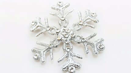 The Delicate Snowflake Isolated on White Background: A Captivating Symbol of Winter's Beauty and Purity.
