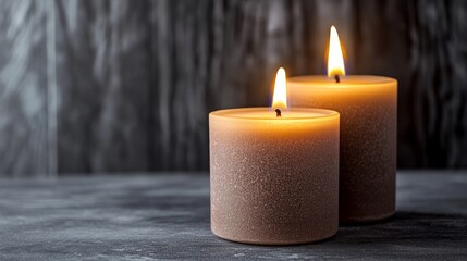 Two luxury gift candles, mocha mousse color