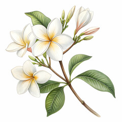 elegant and stunning illustrations of arabian jasmine flowers with delicate white petals and lush green leaves