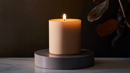 Luxury gift candle, mocha mousse color