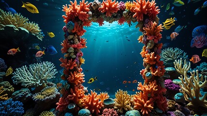 coral reef in aquarium
