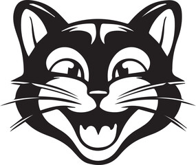 cat head silhouette vector icon set isolated white background