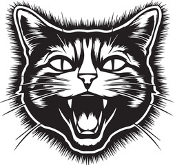 cat head silhouette vector icon set isolated white background