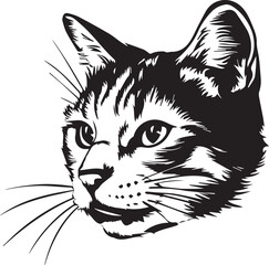 cat head silhouette vector icon set isolated white background