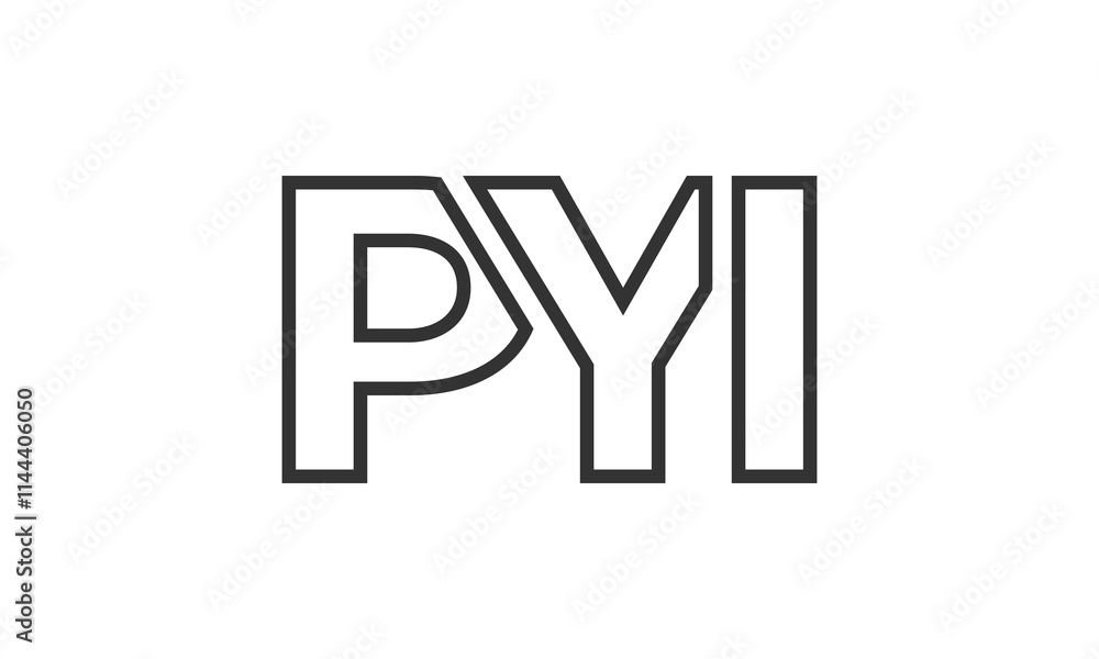 Fototapete pyi logo design template with strong and modern bold text. initial based vector logotype featuring s