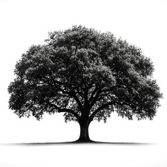Fototapeta premium Majestic oak tree in monochrome.