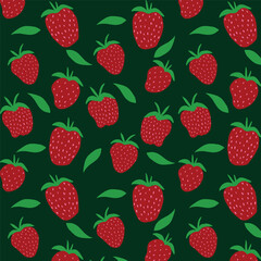 Strawberries, vector drawing. Berry set for the print. Juicy berries are seasonal.