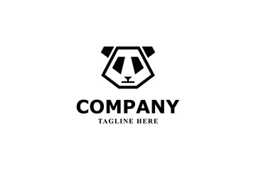 robot panda modern logo design