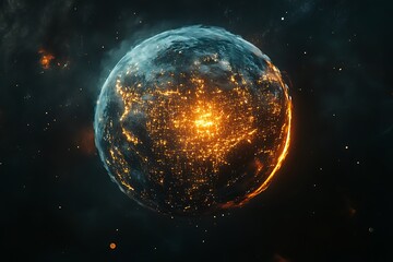 Fototapeta premium Fractal image of the planet Earth